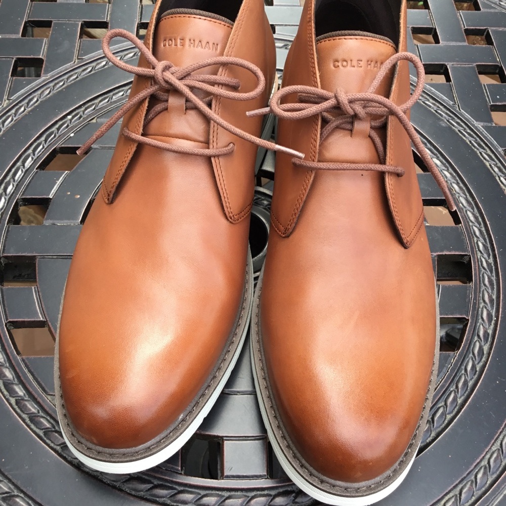 Cole Haan Men's Cognac Leather Chukka Boots